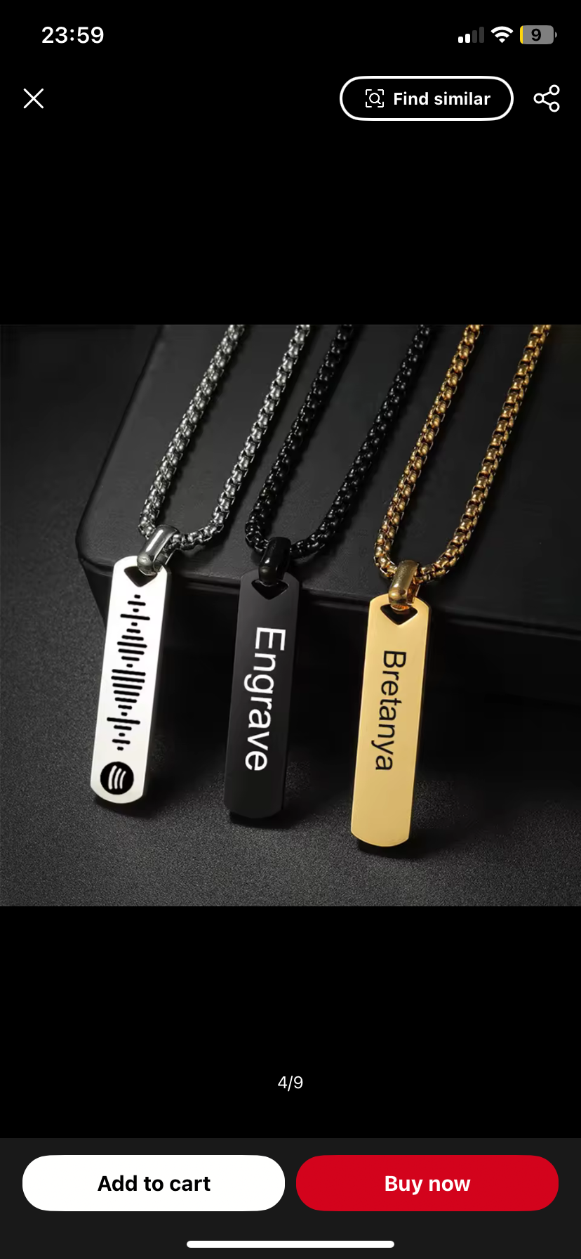 Customized flat bar necklace